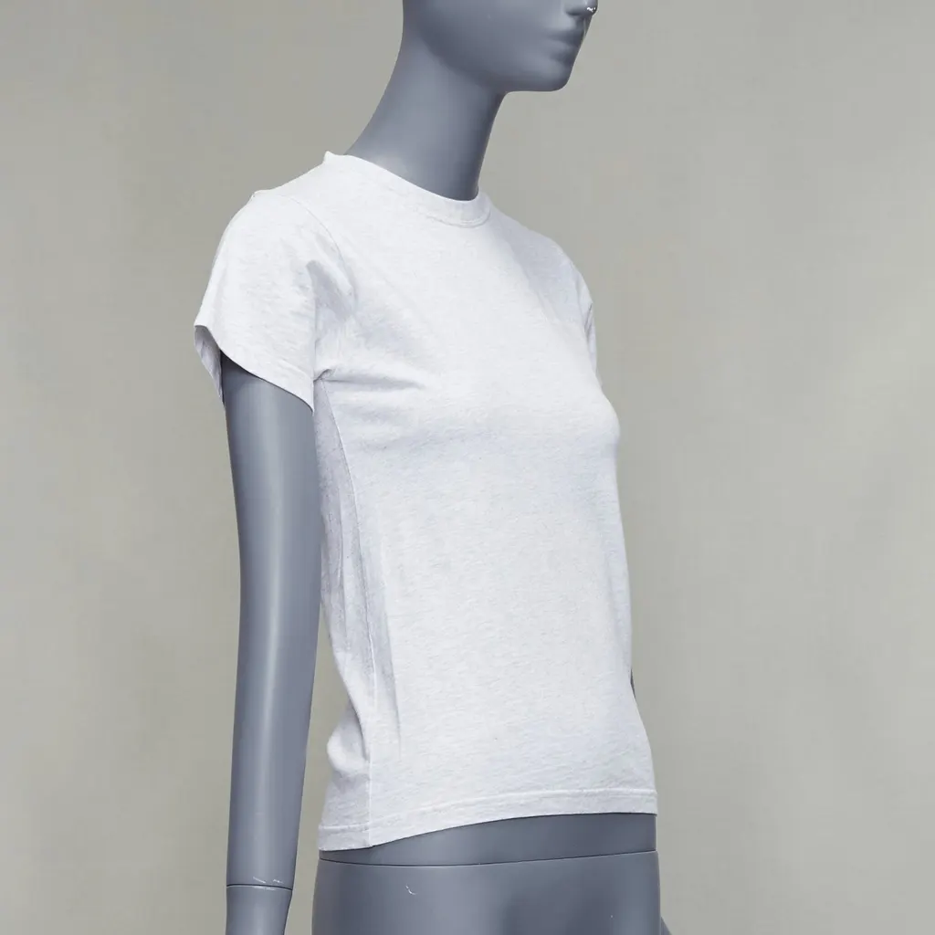 Balenciaga Logo Embroidery Tee Grey Cotton Very good - Model View