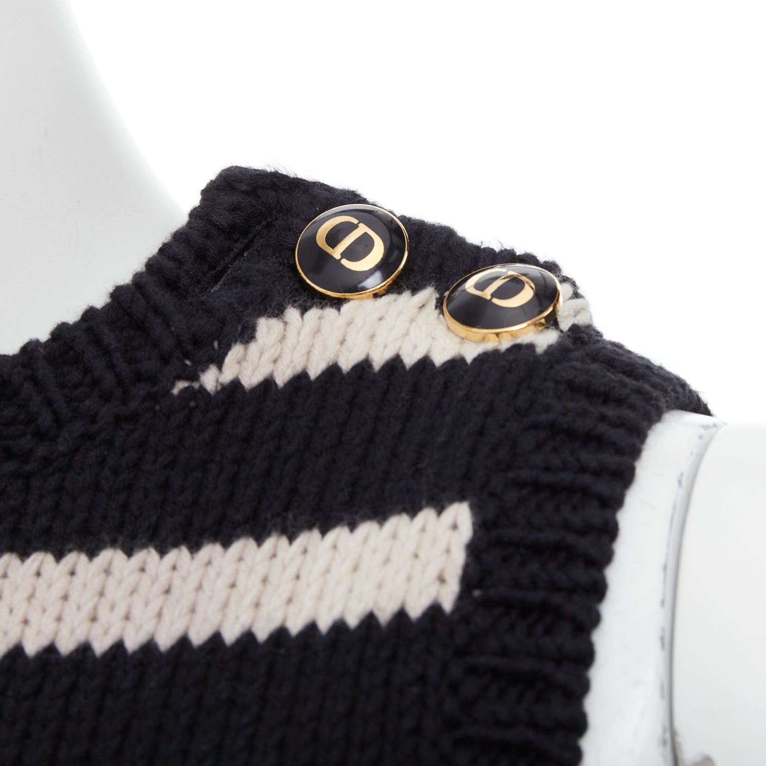 Dior Striped Button Vest - Back view