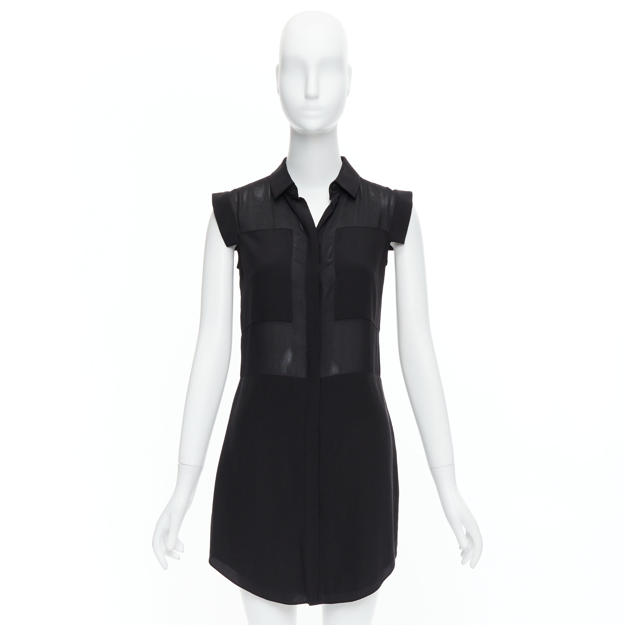 T By Alexander Wang Sheer Panel Dress - Image 11
