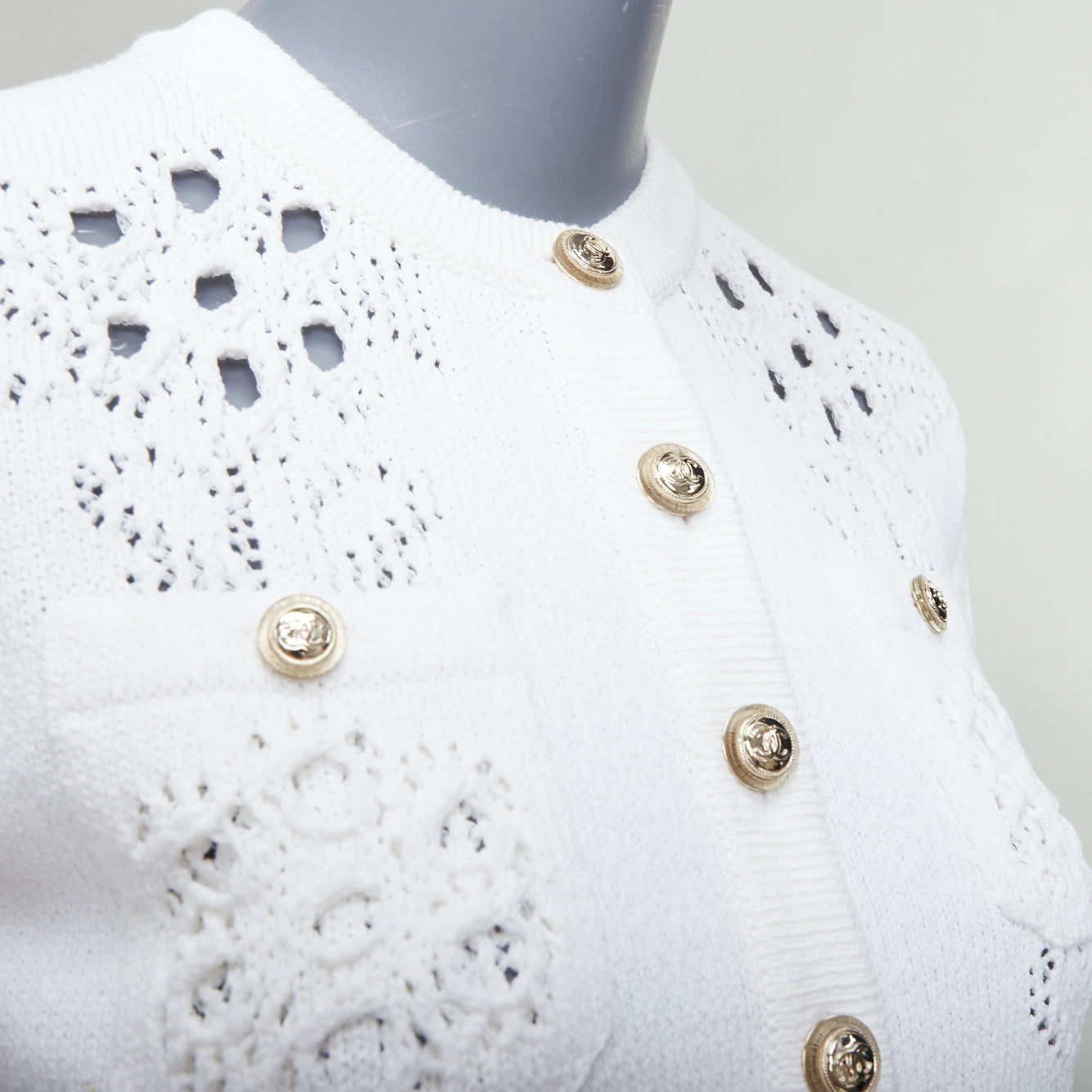 Chanel Crochet Knit Cardigan - Back view