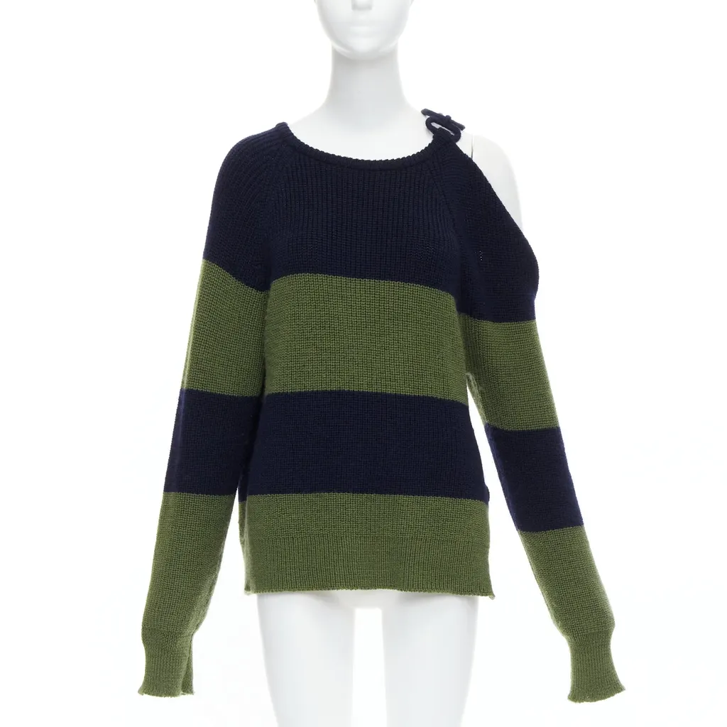 Monse Embellished Cutout Sweater Green Wool Never worn - Front View