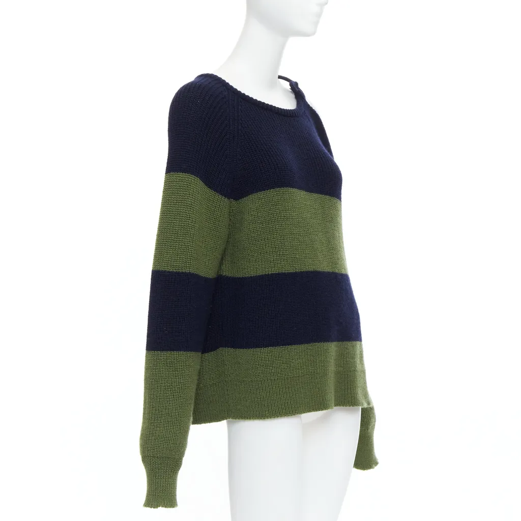 Monse Embellished Cutout Sweater Green Wool Never worn - Inside View