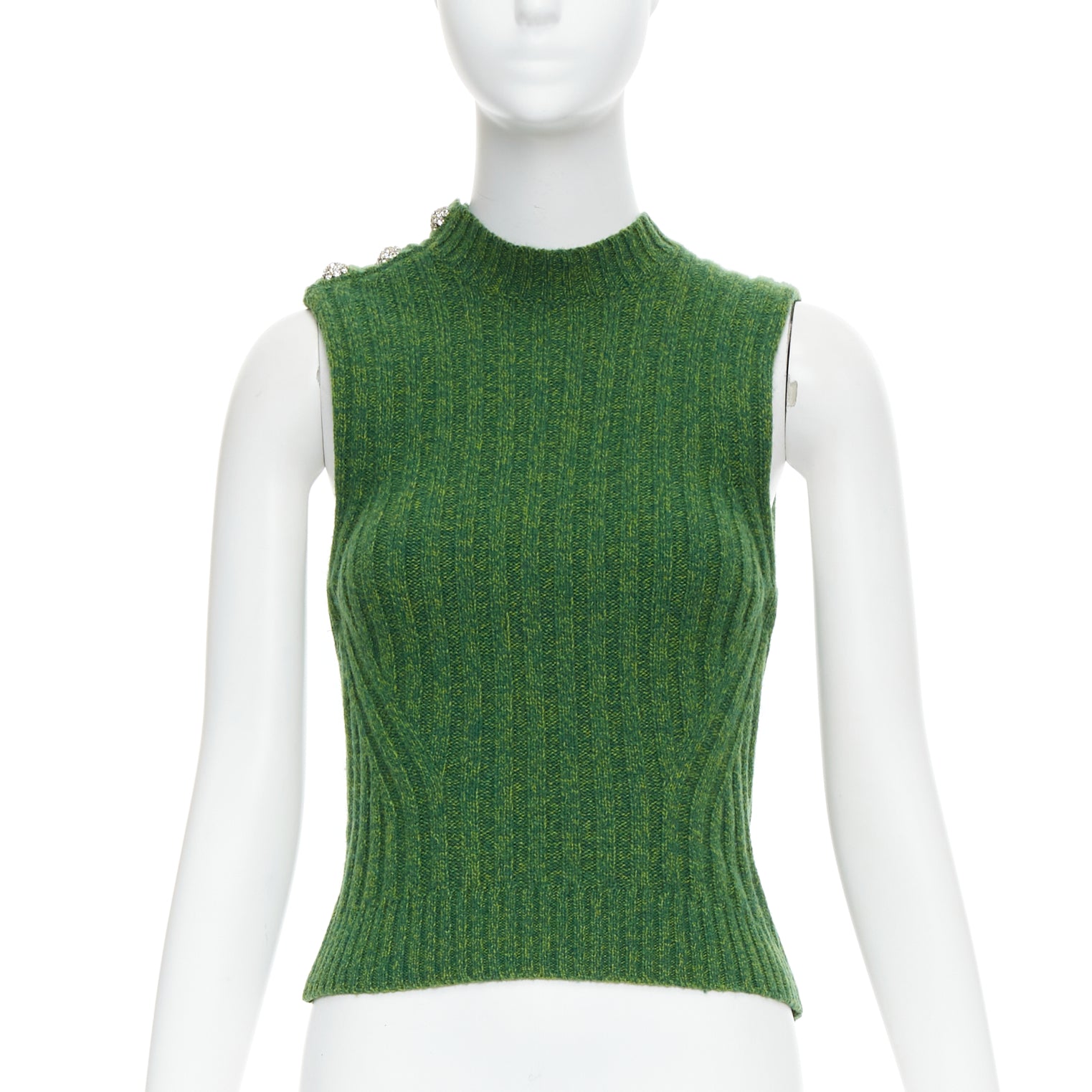 Ganni Crystal Button Vest