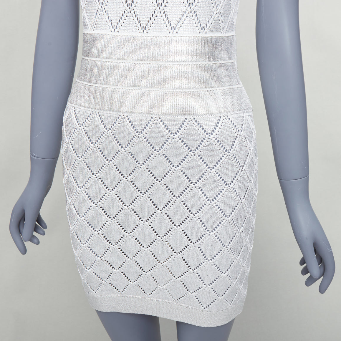 Balmain Argyle Knit Dress - Back view