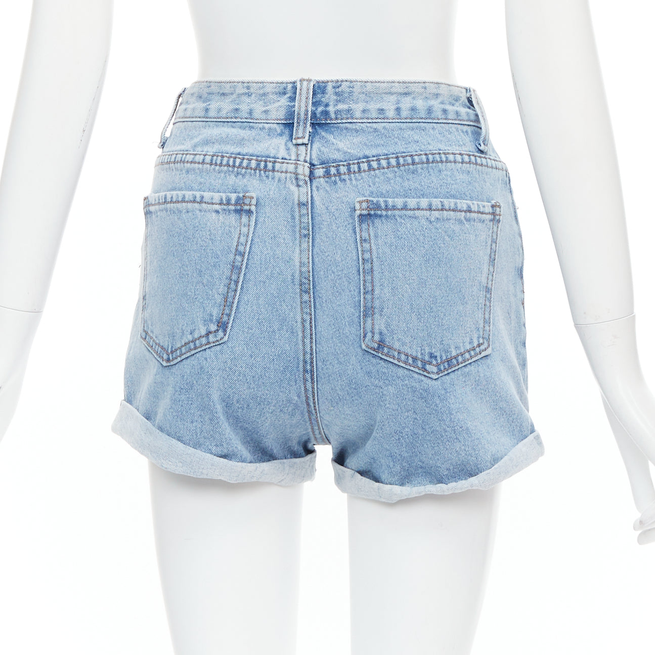 Kimhekim Denim Cuff Shorts - Side view