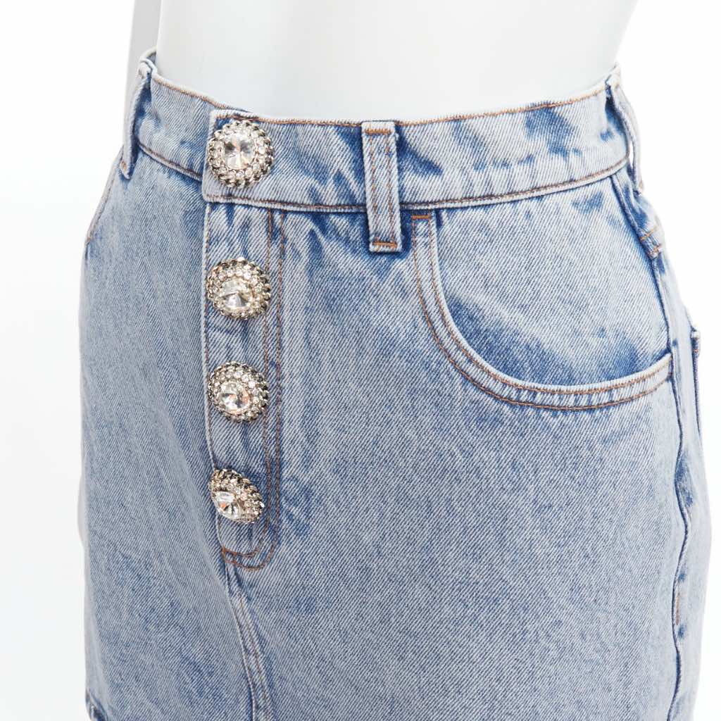 Alessandra Rich Crystal Denim Skirt - Detail 2