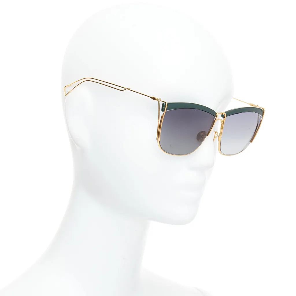 Dior Gradient Squoval Glasses Green Metal Very good - Front View