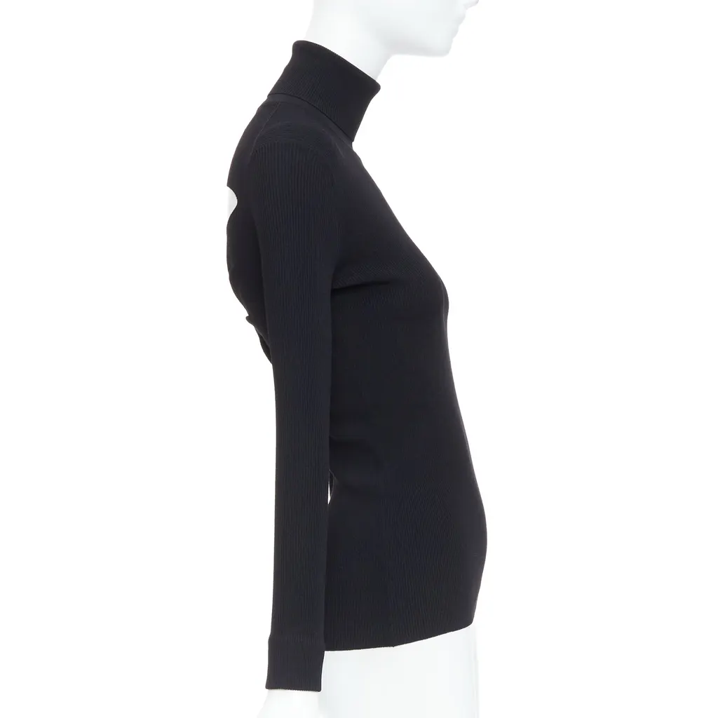 Jil Sander Ruched Turtleneck Top Black Viscose Very good - Model View