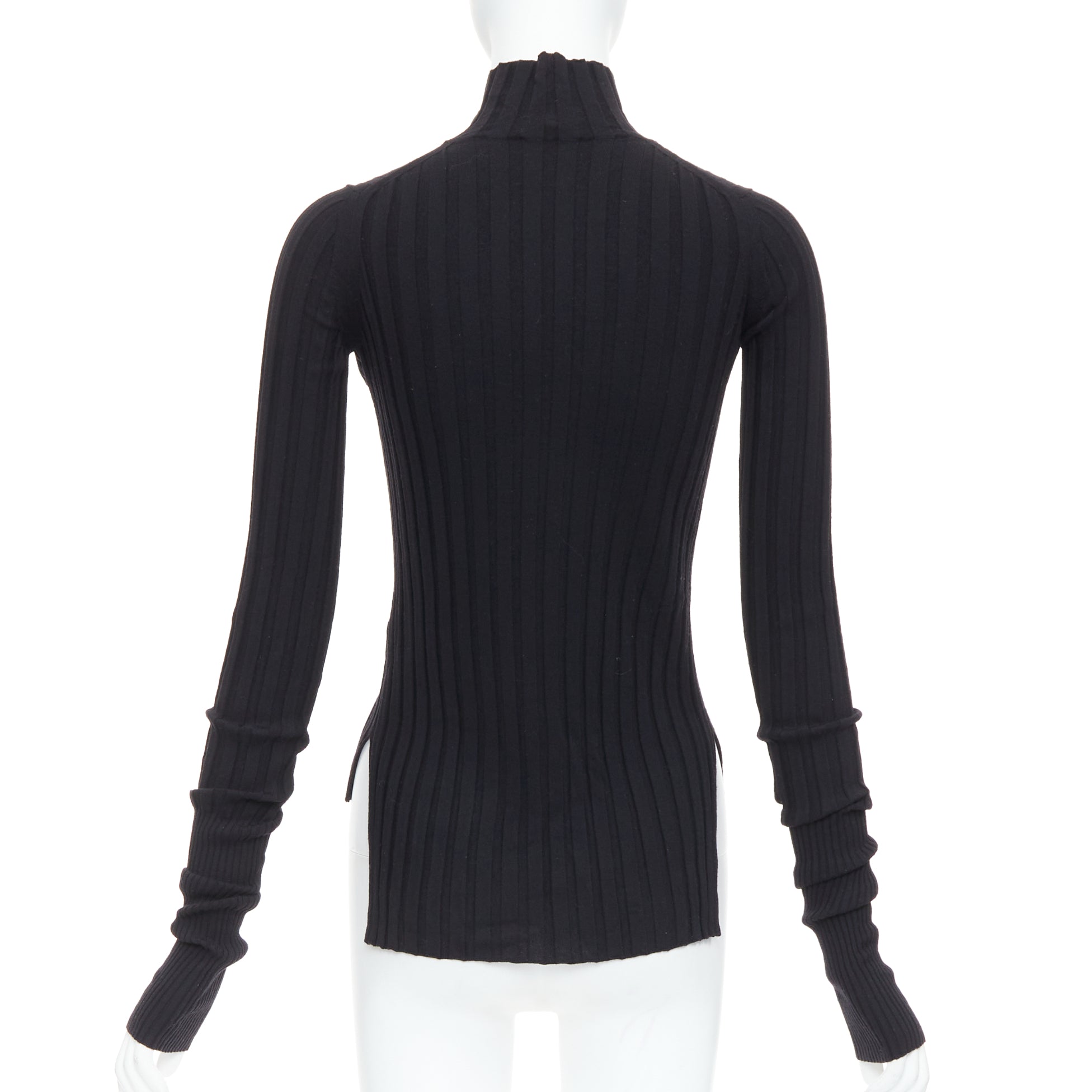Celine Ribbed Long Sleeve Top - Side view