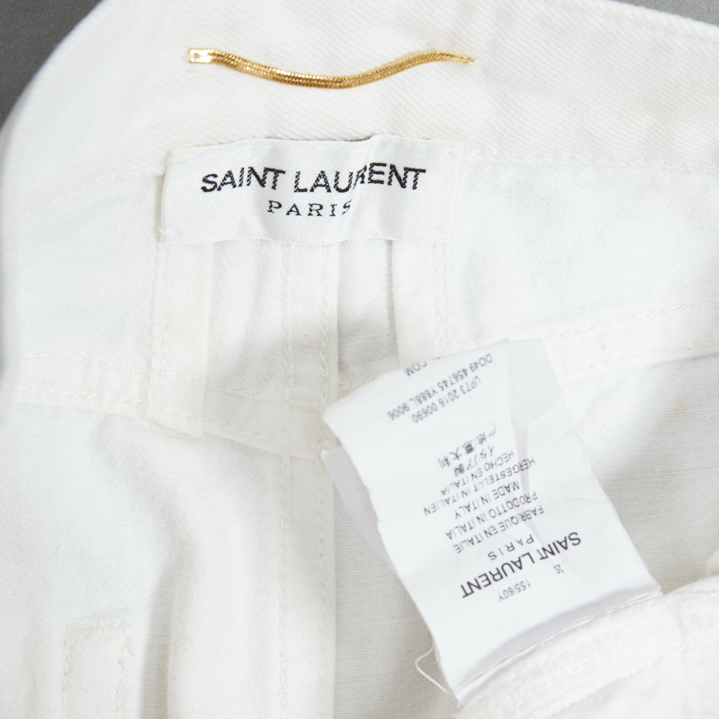 Saint Laurent Frayed Denim Shorts - Detail 1