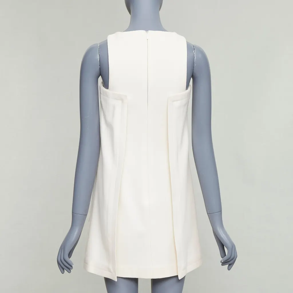 Fendi Leather Patch Dress Ecru Wool Good - Box View