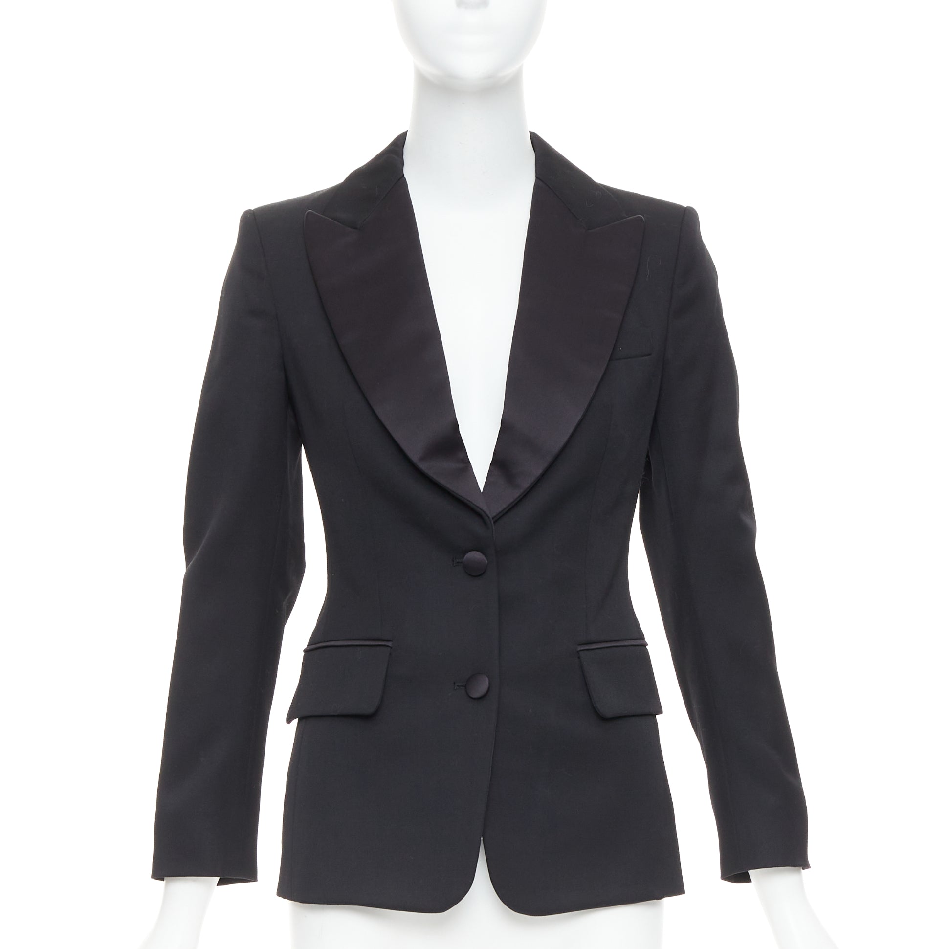 Yves Saint Laurent Black Wool Tuxedo Jacket