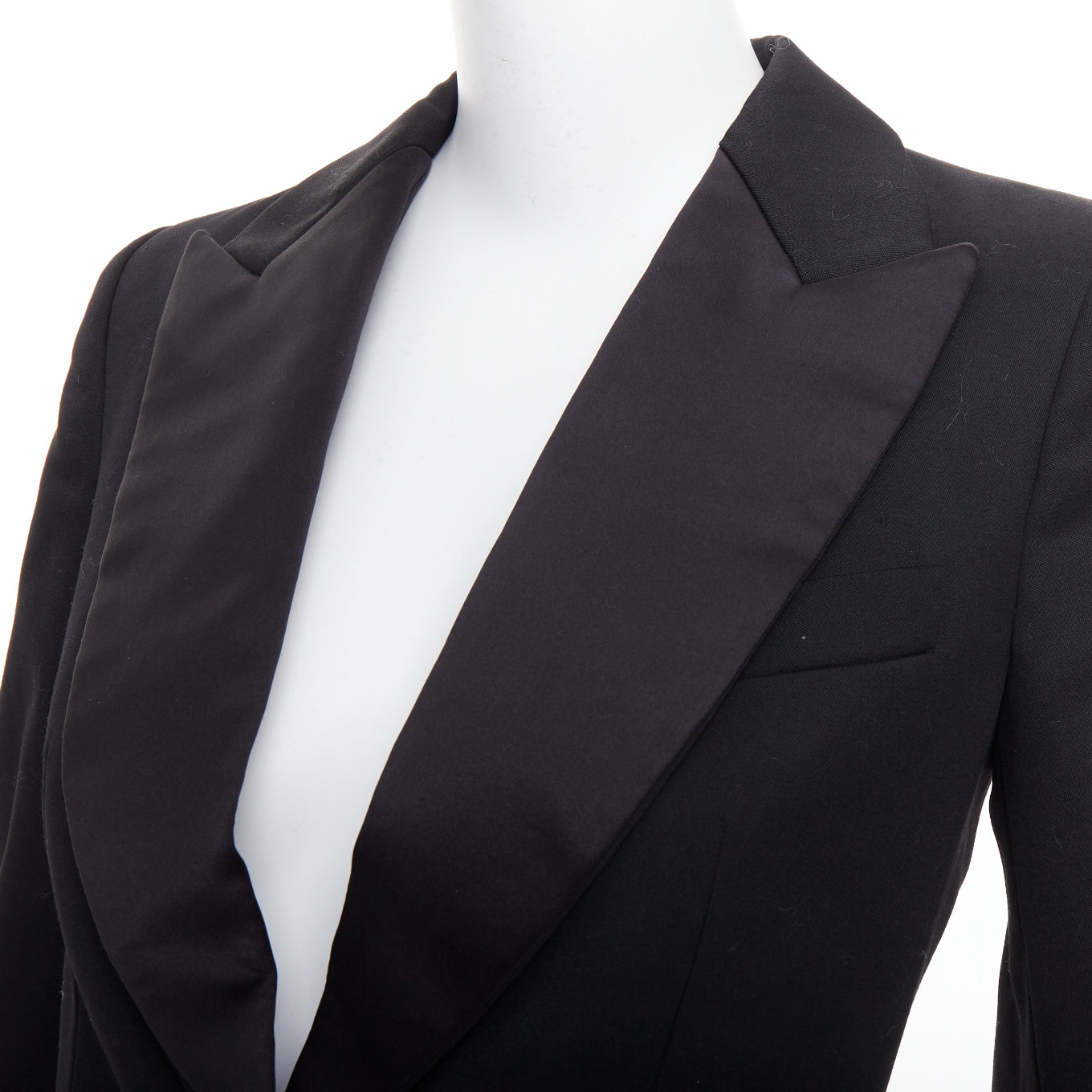 Yves Saint Laurent Black Wool Tuxedo Jacket - Back view