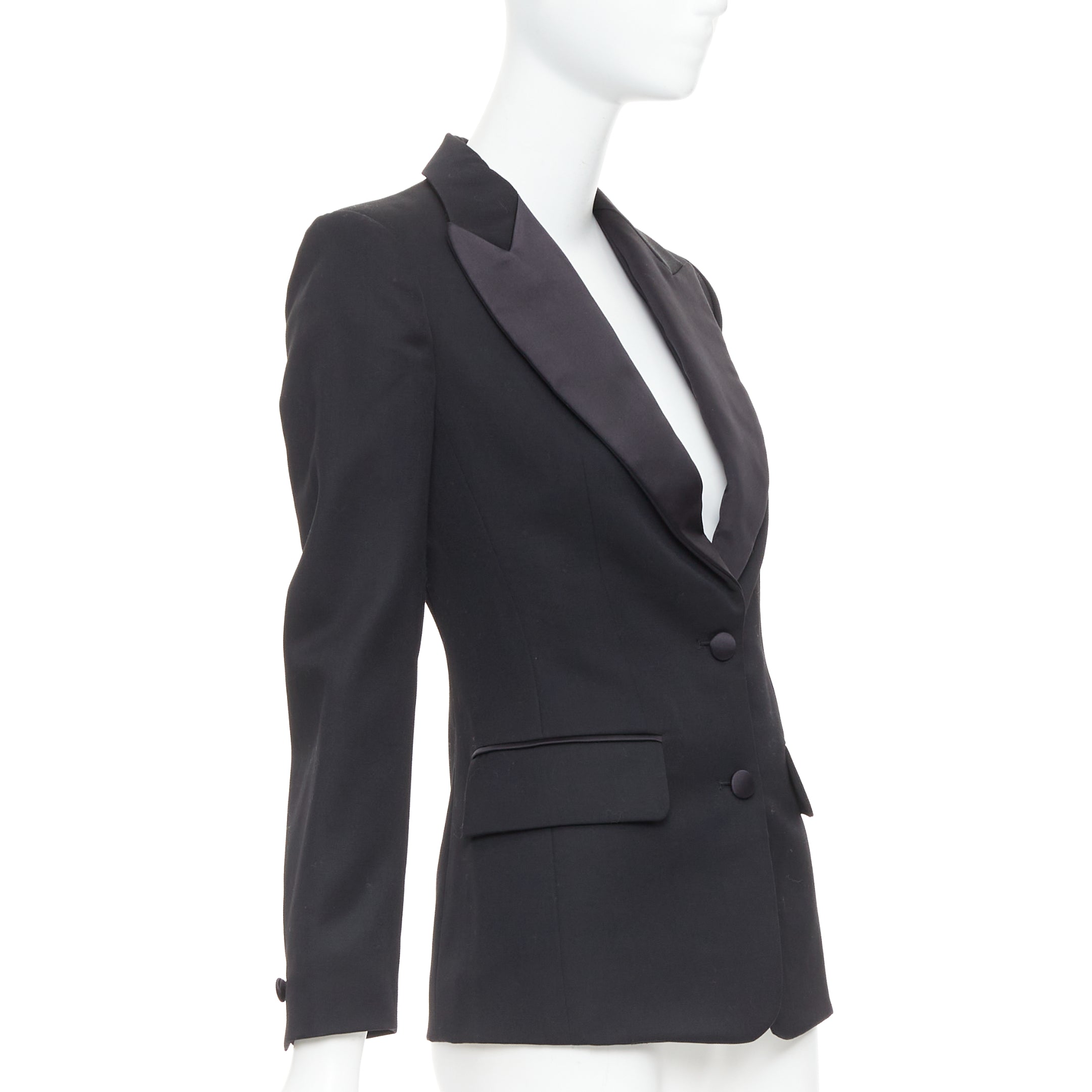 Yves Saint Laurent Black Wool Tuxedo Jacket - Image 6