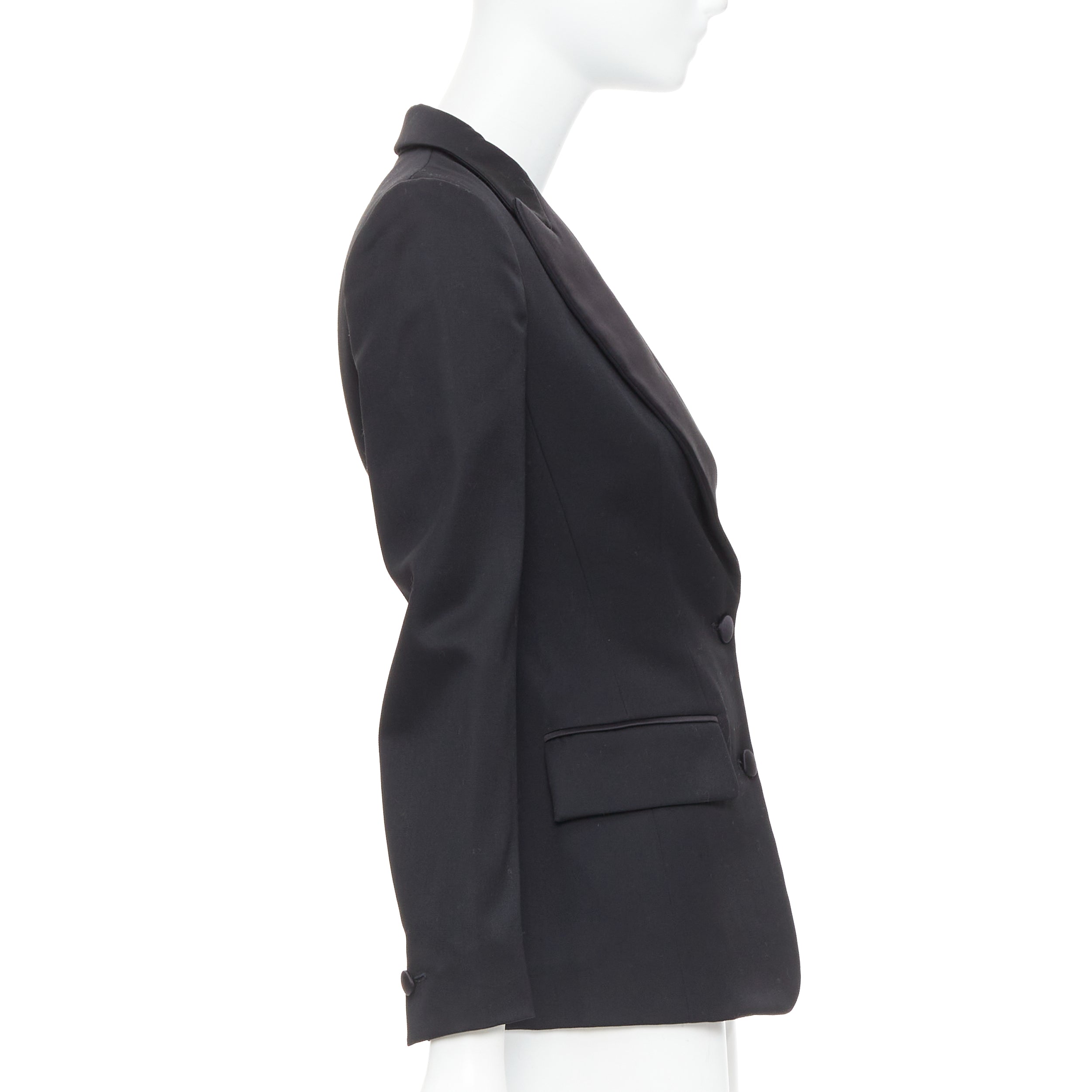 Yves Saint Laurent Black Wool Tuxedo Jacket - 4