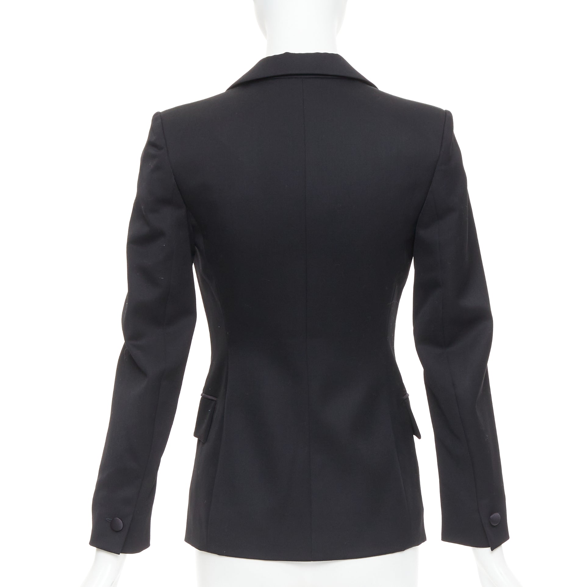 Yves Saint Laurent Black Wool Tuxedo Jacket - Side view
