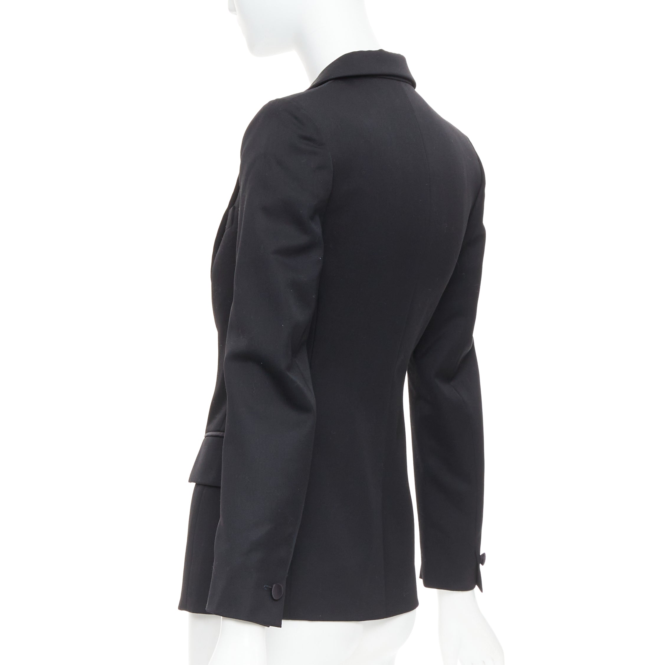 Yves Saint Laurent Black Wool Tuxedo Jacket - Detail 1
