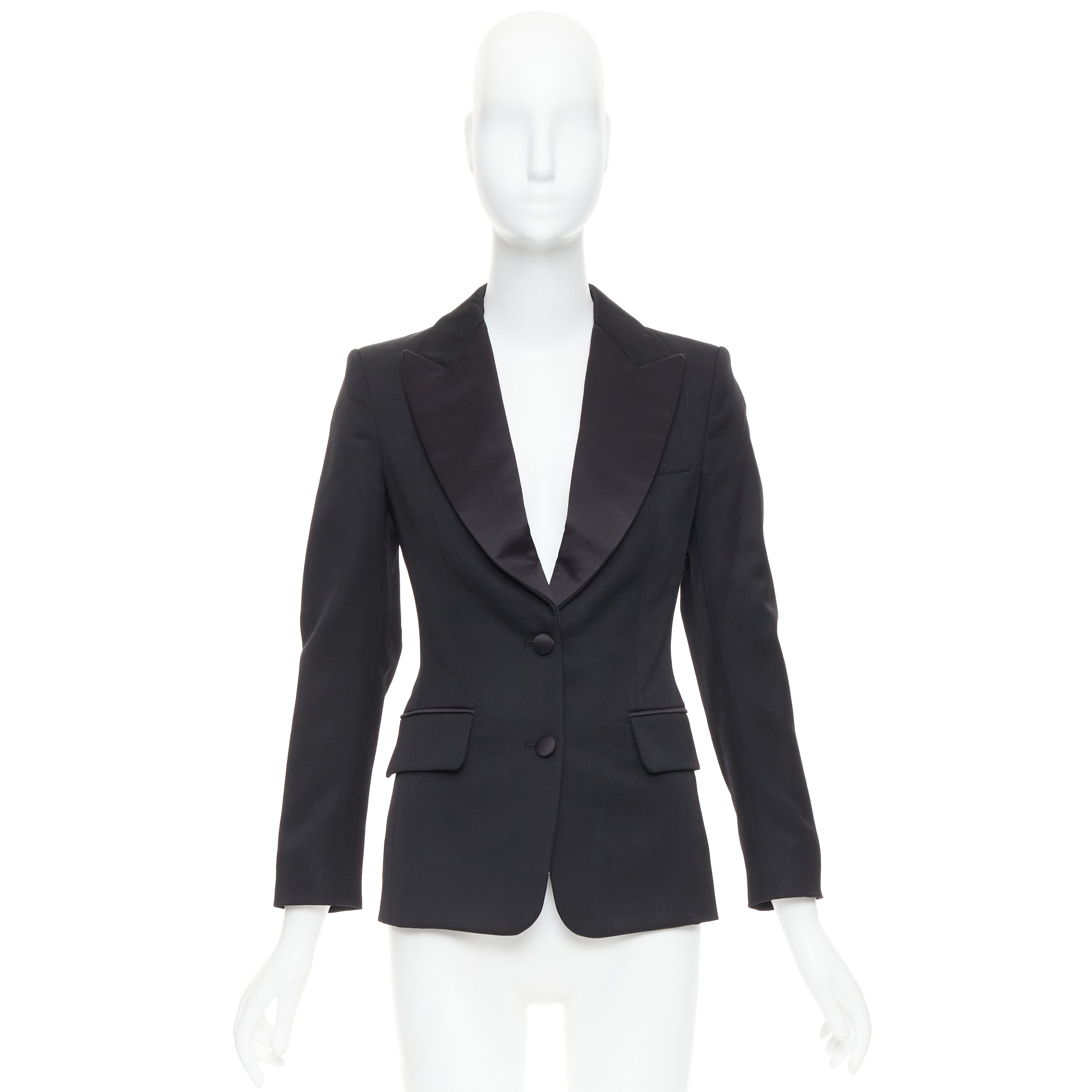 Yves Saint Laurent Black Wool Tuxedo Jacket - Image 11