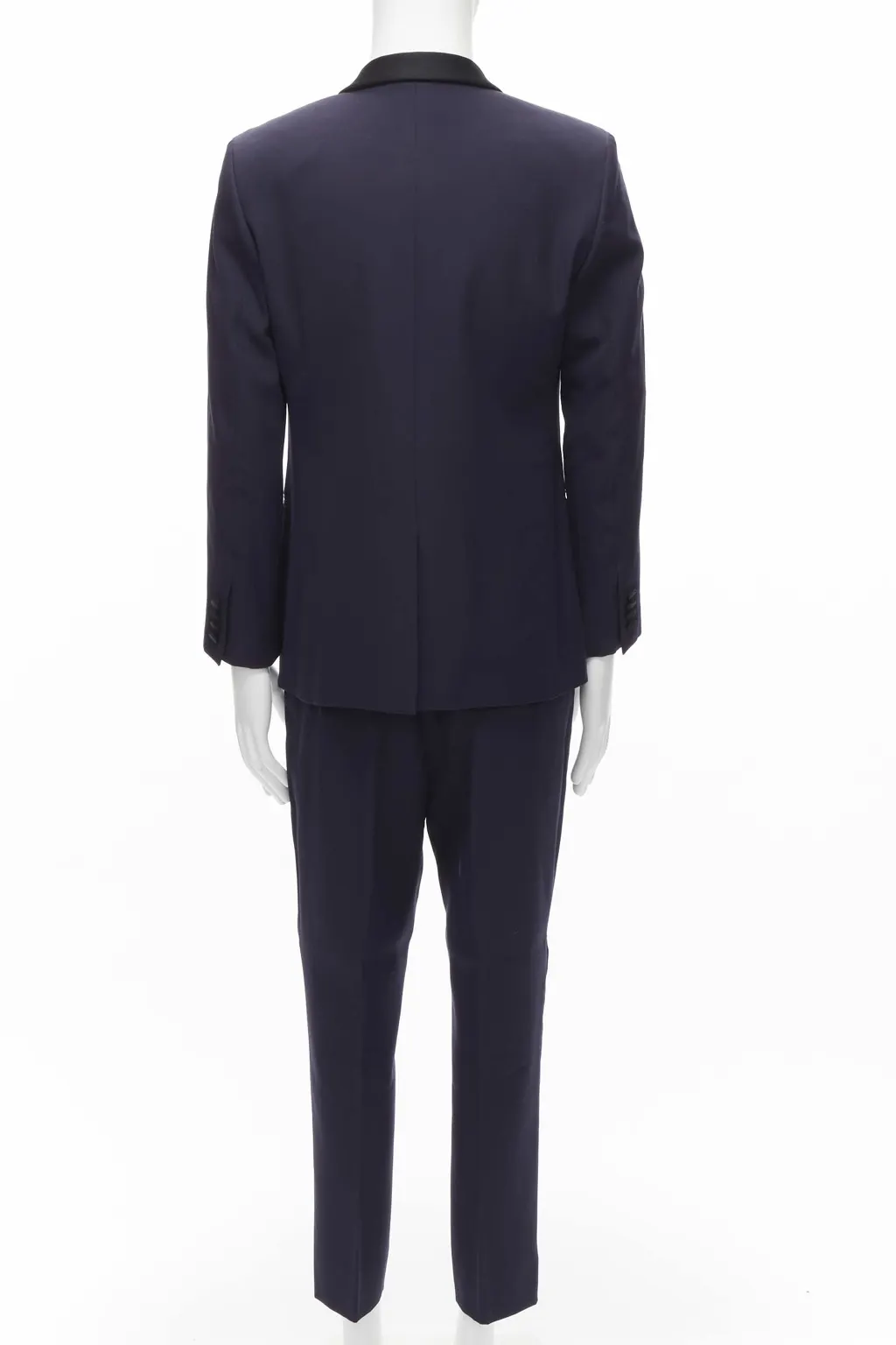 Saint Laurent Navy Satin Tuxedo Blazer Navy Wool Never worn - Box View