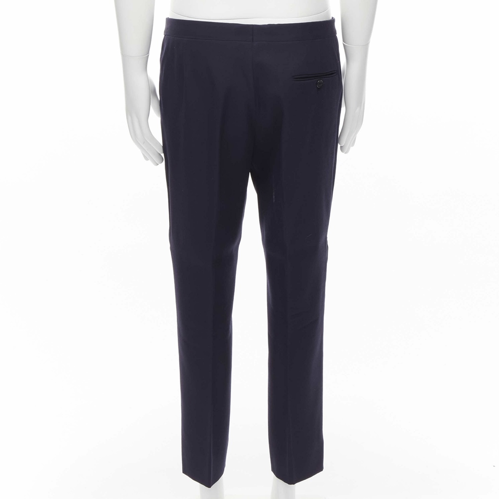 Saint Laurent Navy Satin Tuxedo Blazer - Image 10