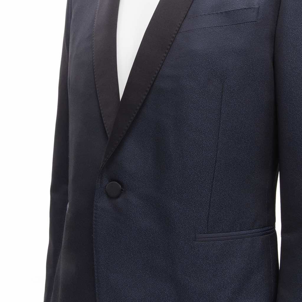 Saint Laurent Navy Satin Blazer - Back view