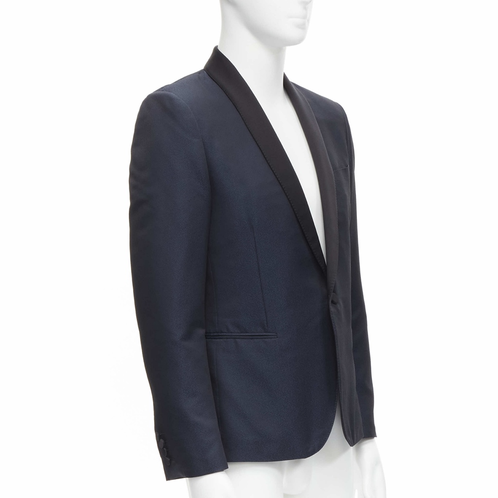 Saint Laurent Navy Satin Blazer - Image 6