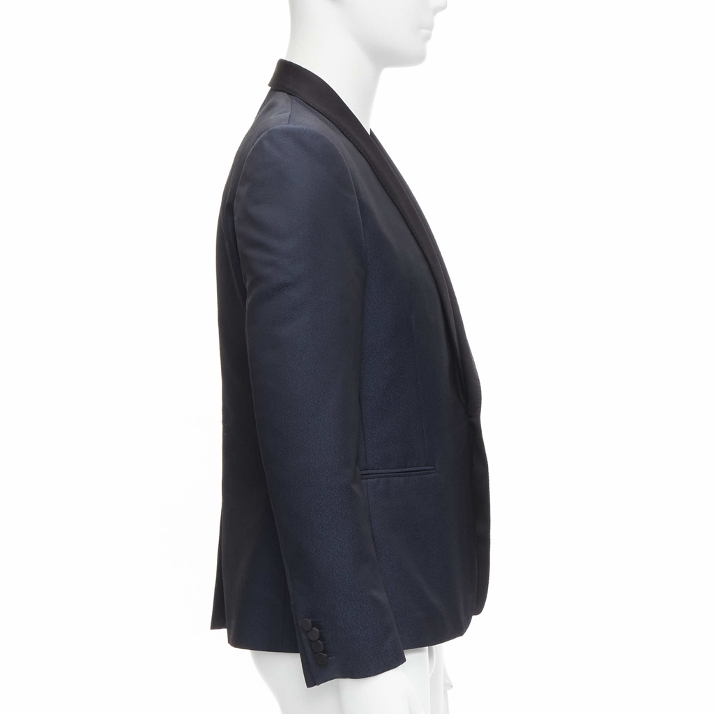 Saint Laurent Navy Satin Blazer - 4