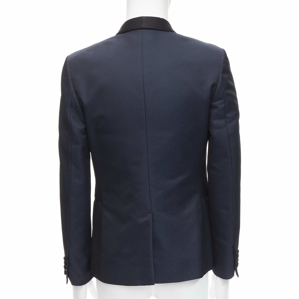 Saint Laurent Navy Satin Blazer - Side view