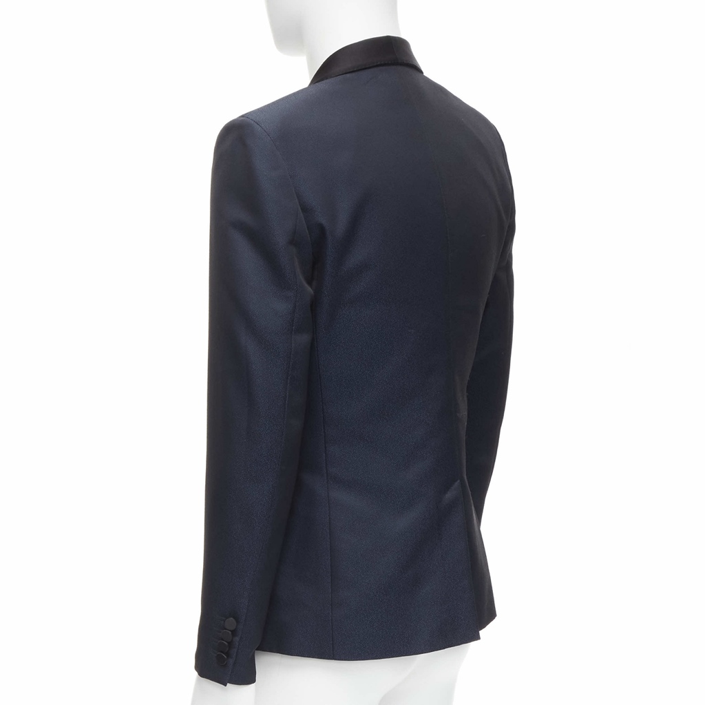 Saint Laurent Navy Satin Blazer - Detail 1