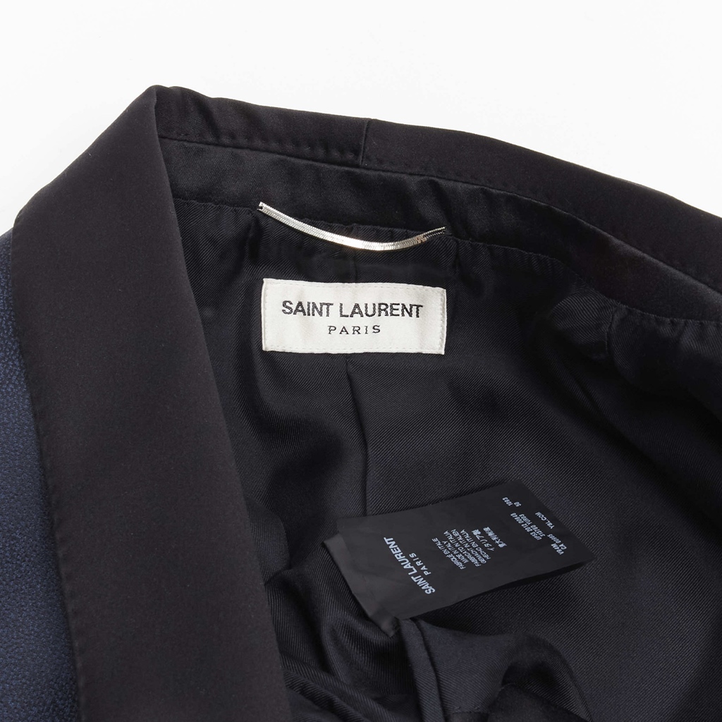 Saint Laurent Navy Satin Blazer - Image 10