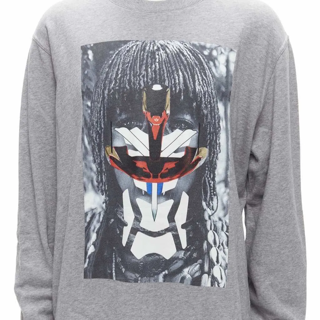 Givenchy Tribal Graphic Sweater Grey Cotton Never worn - Back View