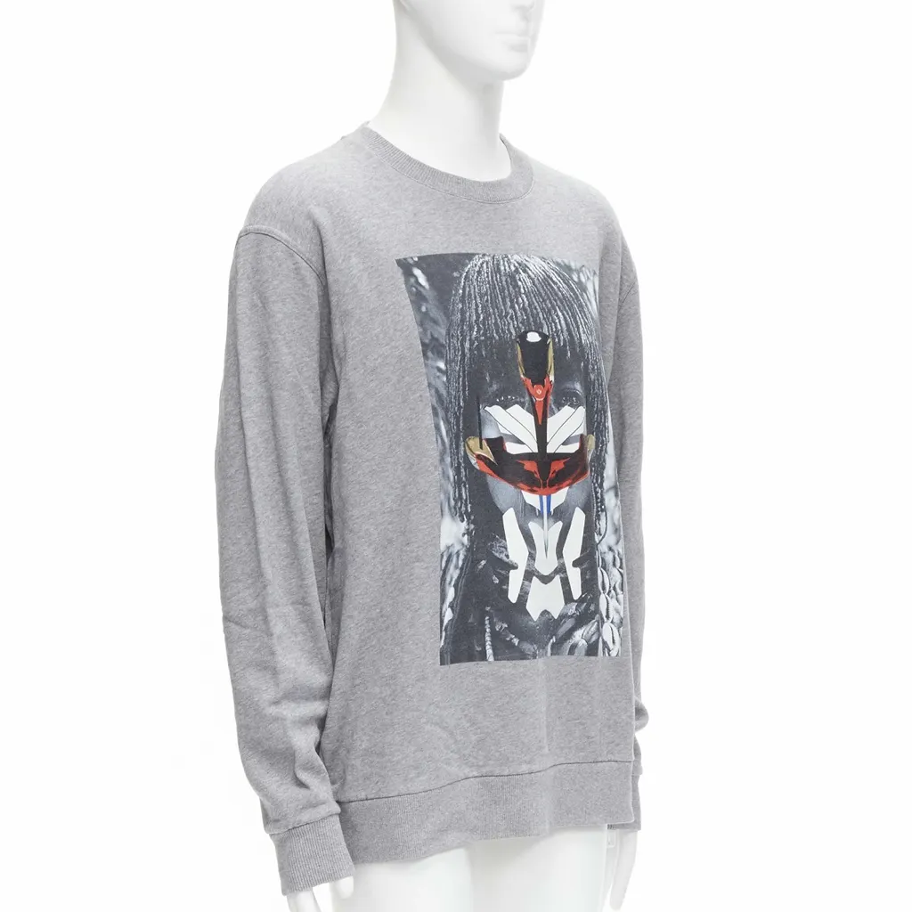 Givenchy Tribal Graphic Sweater Grey Cotton Never worn - Inside View