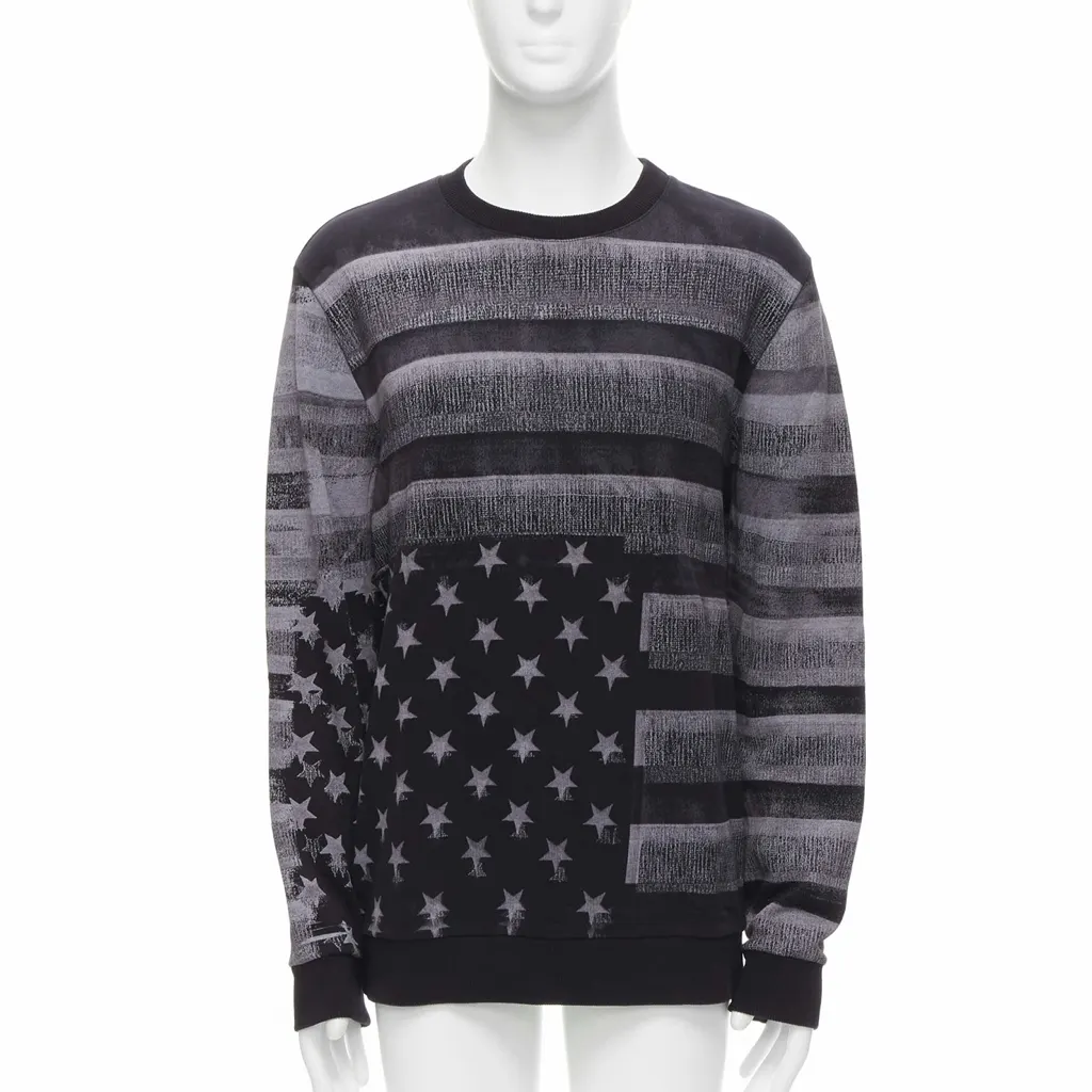 Givenchy Flag Distressed Sweater Black Cotton Never worn - Front View