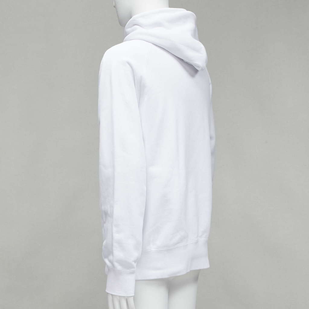 Sacai Slogan White Hoodie - Detail 1