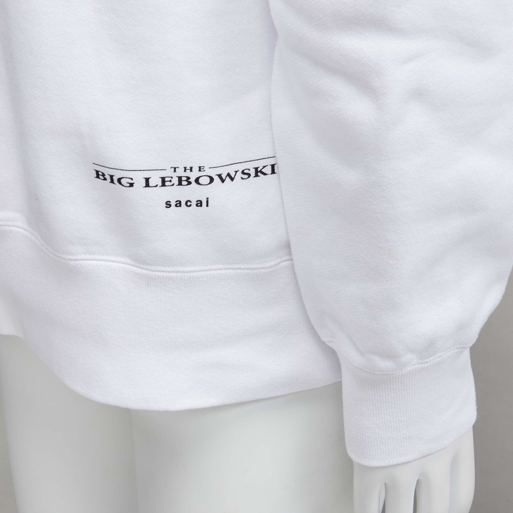 Sacai Slogan White Hoodie - Detail 2