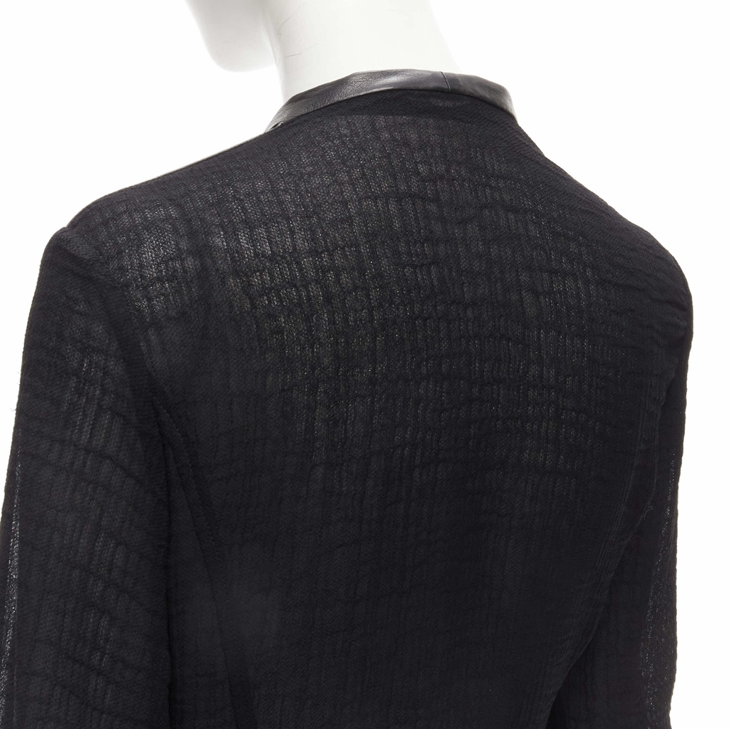 Helmut Lang Black Leather Biker Jacket - Back view