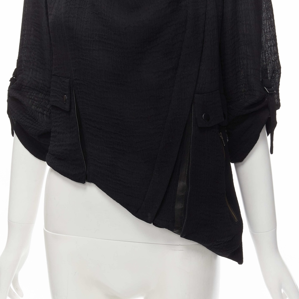 Helmut Lang Black Leather Biker Jacket - Image 11