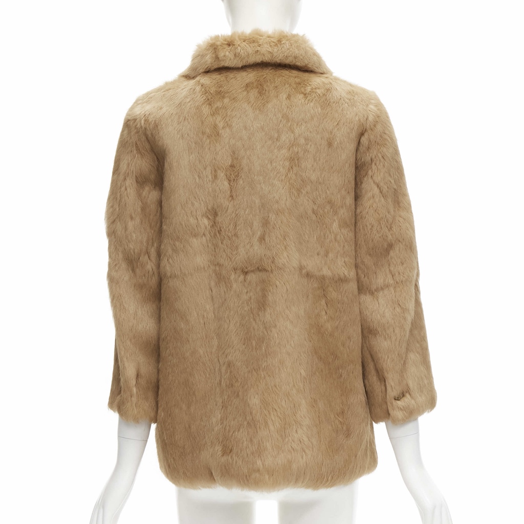 Apc Brown Fur Winter Coat - Detail 1