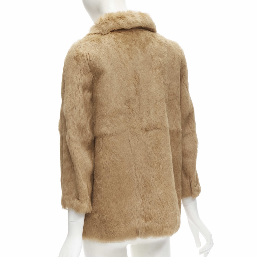 Apc Brown Fur Winter Coat - Detail 2