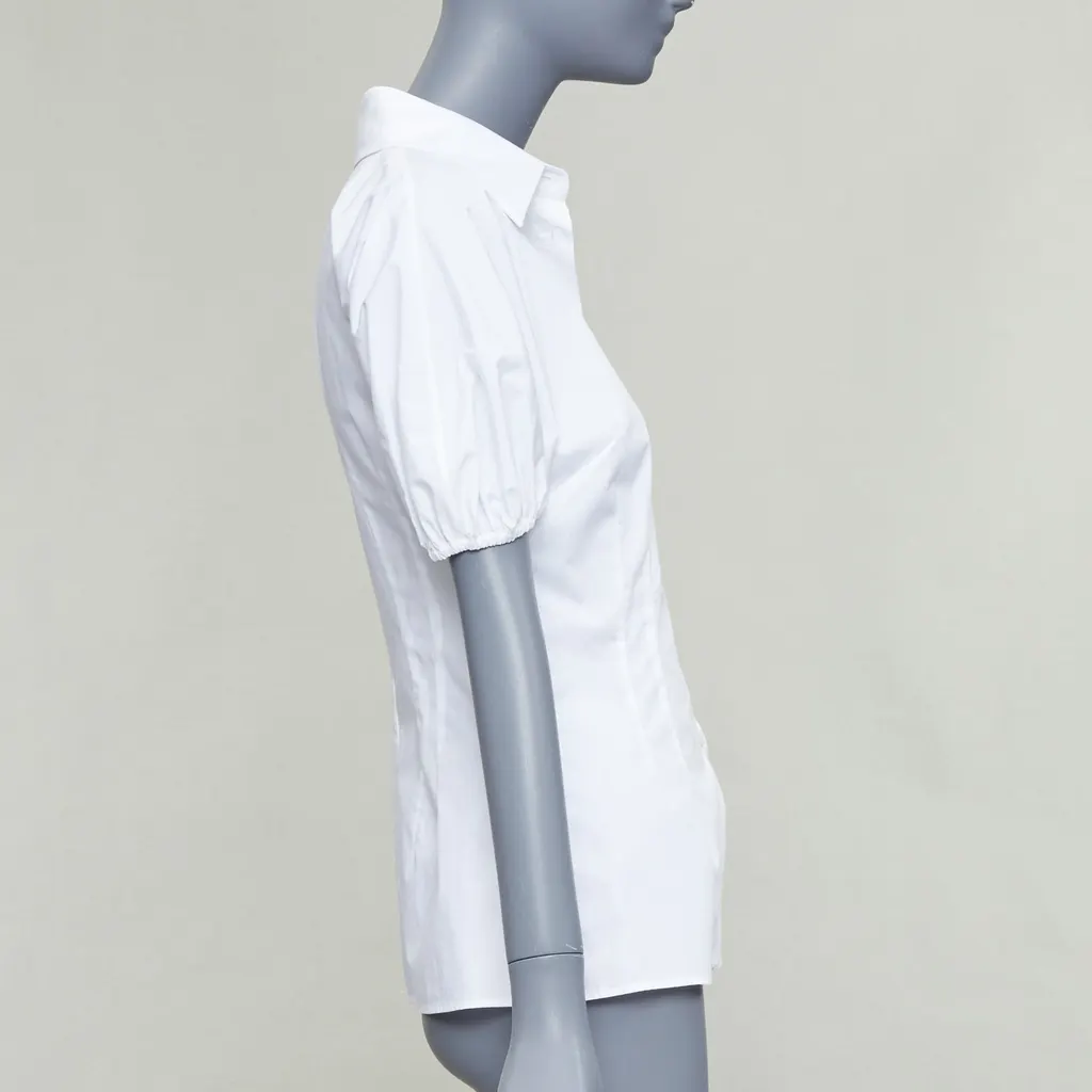 Dolce & Gabbana Dolman Puff Shirt White Cotton Very good - Model View