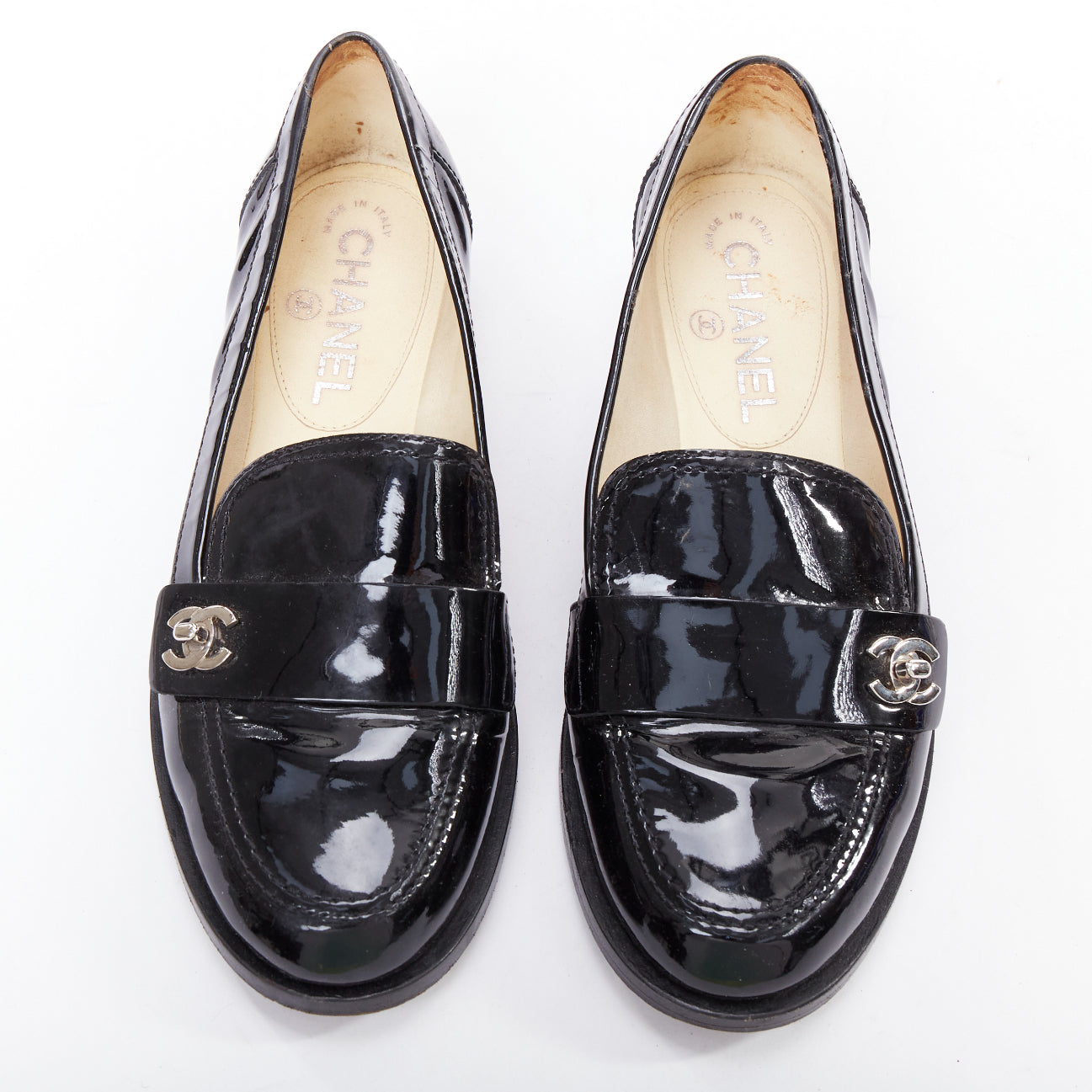 Chanel Patent CC Loafers - Image 6