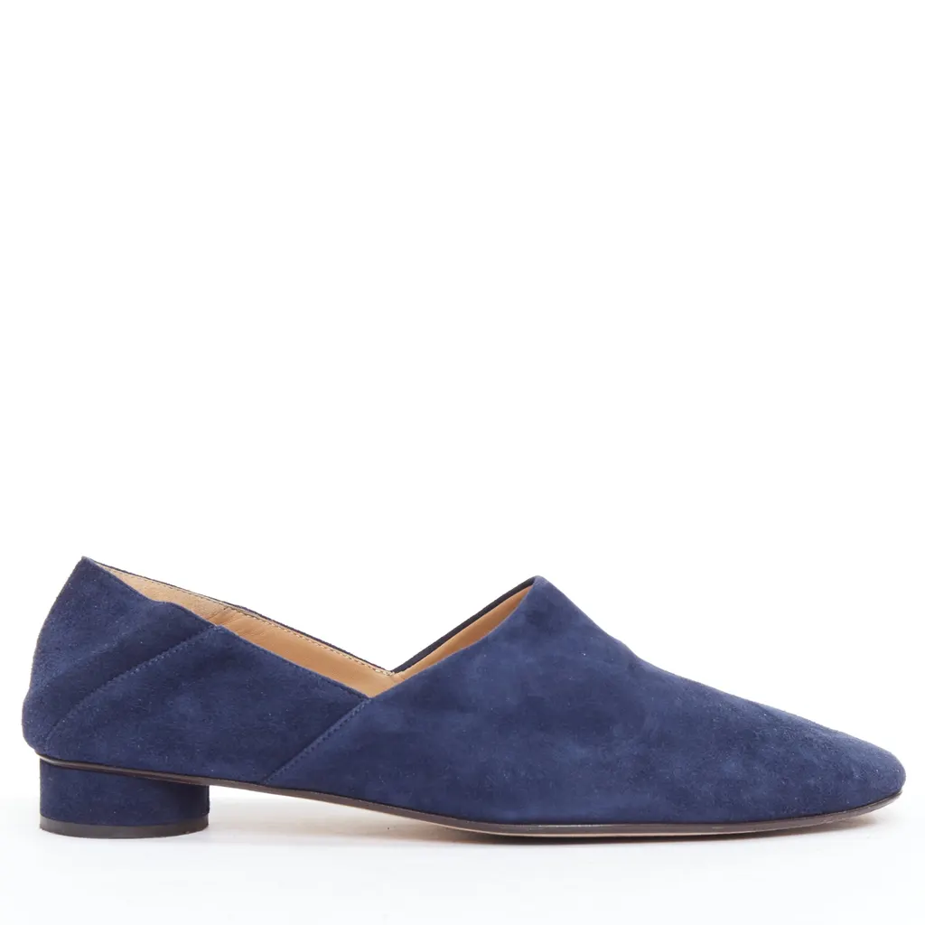 The Row Noelle Navy Leather Good - Front View