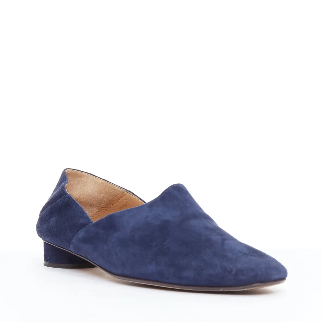 The Row Noelle Navy Leather Good - Back View