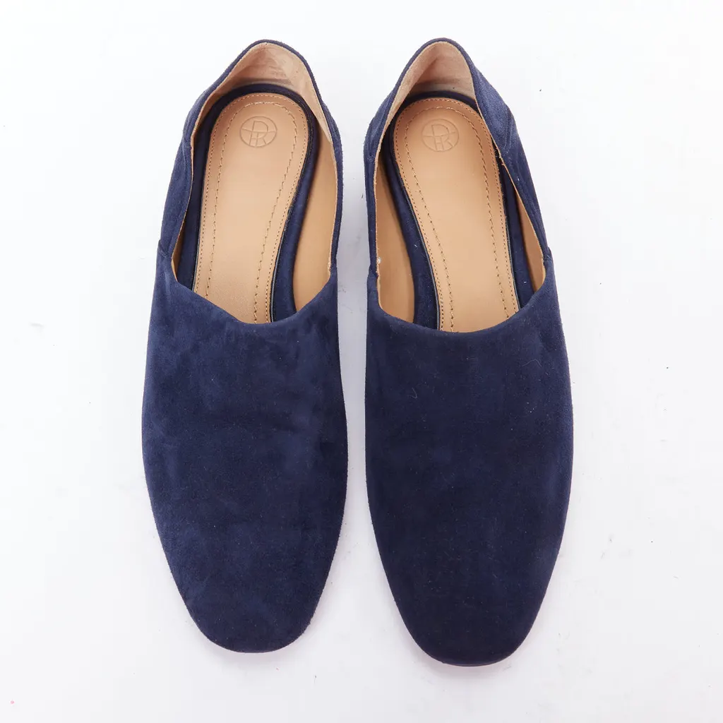 The Row Noelle Navy Leather Good - Inside View