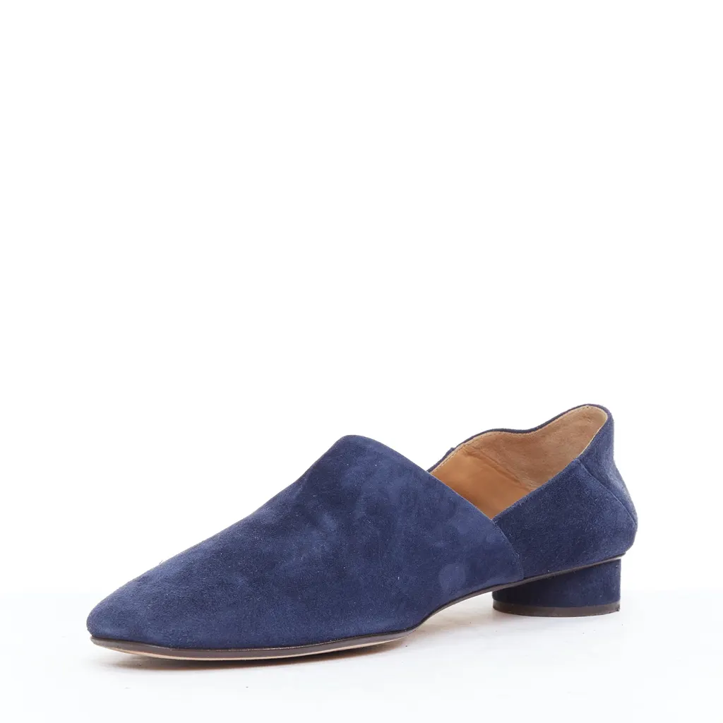 The Row Noelle Navy Leather Good - Model View