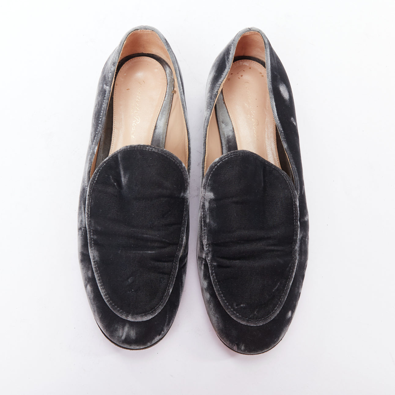 Gianvito Rossi Velvet Slip Loafers - Back view