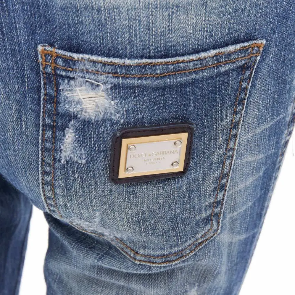 Dolce & Gabbana Blue Distressed Jeans Blue Denim Very good - Back View