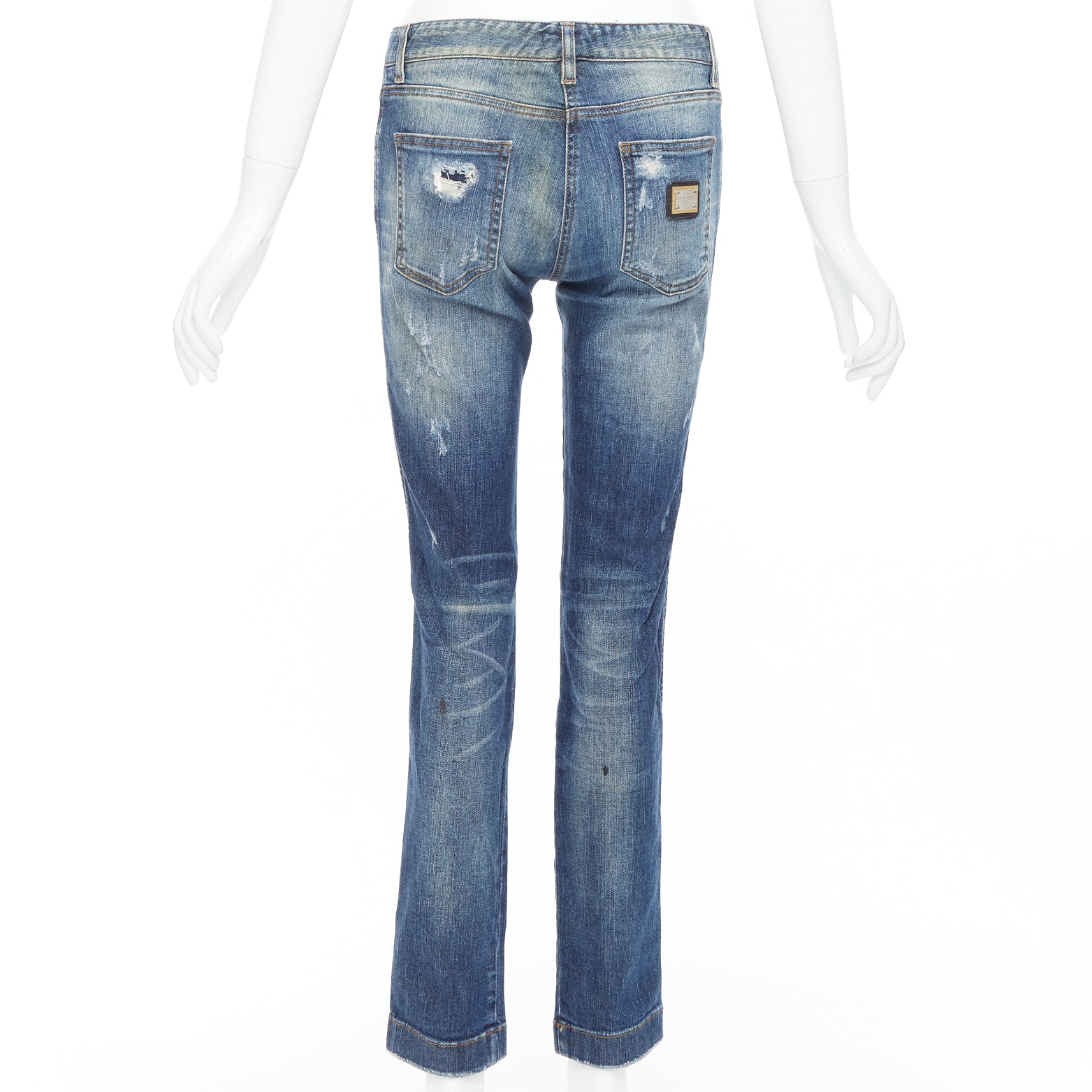 Dolce & Gabbana Blue Distressed Jeans - Side view