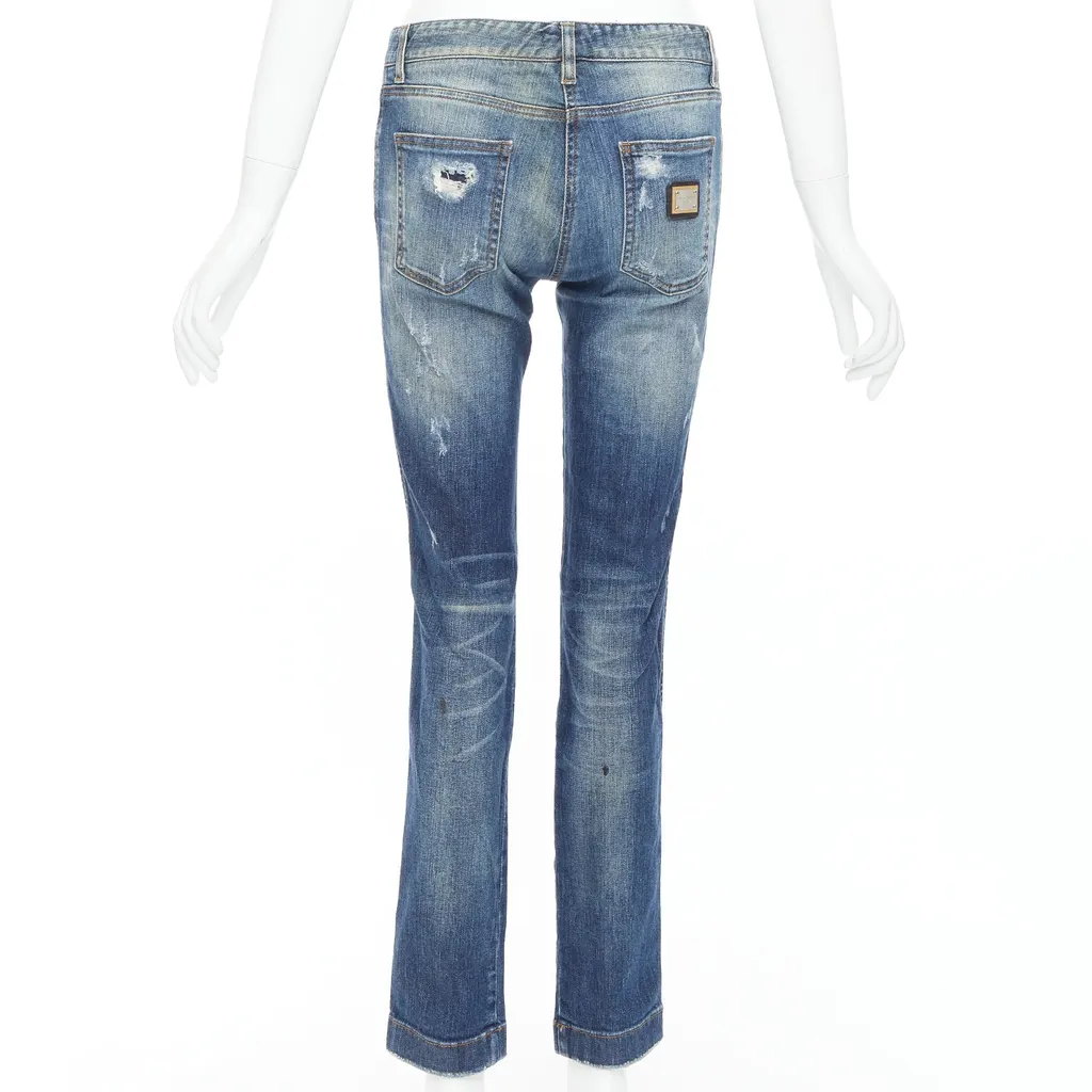 Dolce & Gabbana Blue Distressed Jeans Blue Denim Very good - Box View