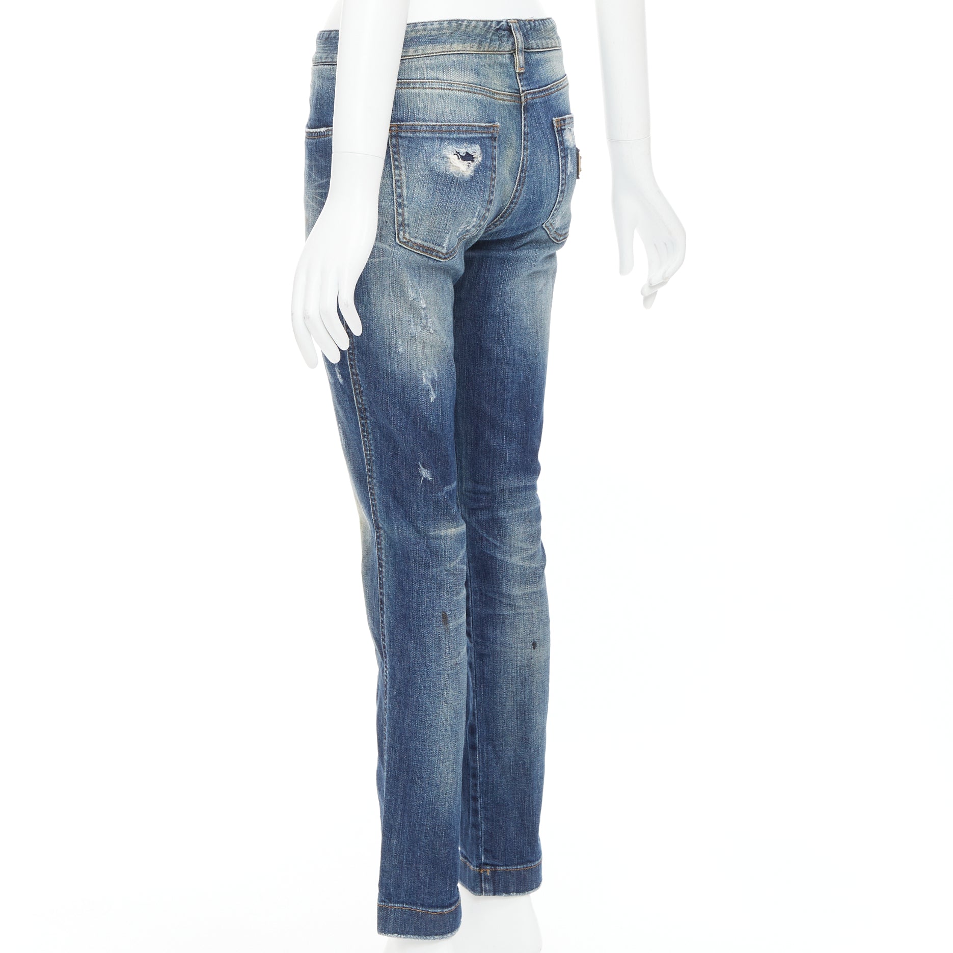 Dolce & Gabbana Blue Distressed Jeans - Detail 1